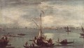 La Laguna con Barcos Góndolas y Balsas Escuela Veneciana Francesco Guardi